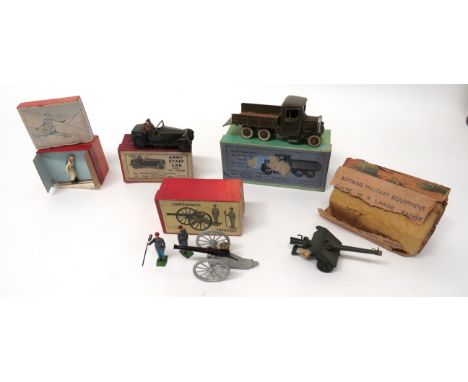 Five Various Britains Boxed Items consisting No 1448 Army Staff car ... 2058 Confederate Artillery ... 2037 Ski Trooper ... 2