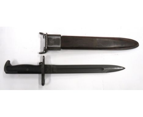 American Contract M1 Garand Bayonet 9 3/4 inch, single edged blade with sharpened back edge point. &nbsp;Central fuller. &nbs