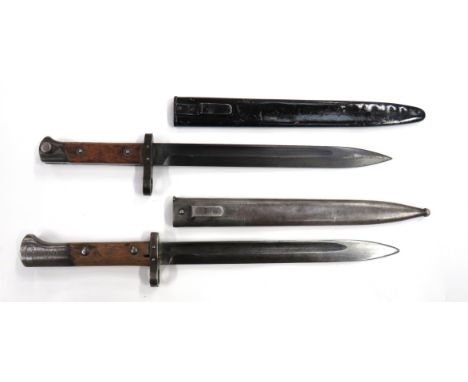 Two European Mauser Bayonets consisting Austrian M1895 Mannlicher bayonet. 9 3/4 inch, single edged blade with fuller. &nbsp;