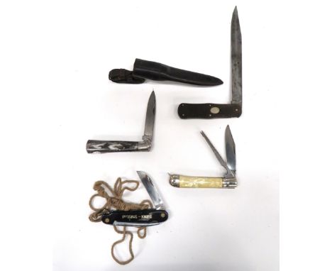 Victorian "Silver &amp; Co" Folding Knife 7 1/2 inch, single edged, clipped point, folding blade. &nbsp;Forte marked "S.W. Si