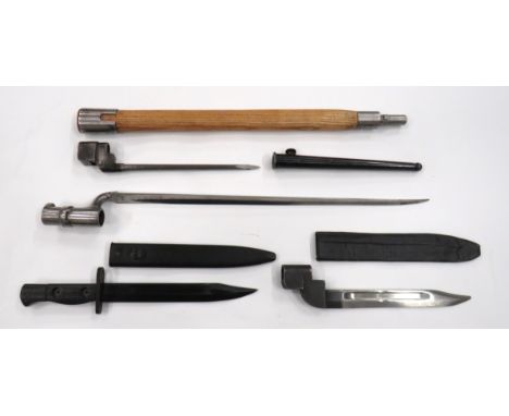 Four British Bayonets consisting LIA3 bayonet. &nbsp;8 inch, single edged, clipped point blade with fuller. &nbsp;Blackened s