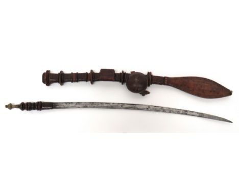 19th Century Western Sudanese "Manding" Sword With European Blade  27 inch, single edged, slightly curved, European blade wit