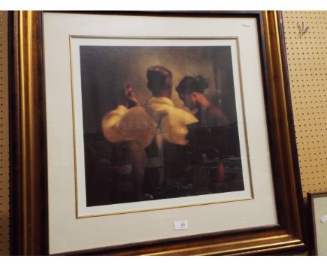 A large framed print titled 'The First Dance', set in contemporary gilt style frame 