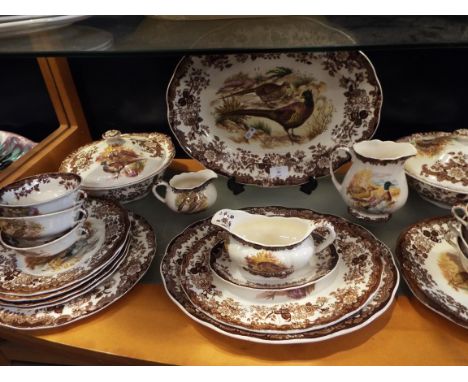 A selection of Royal Worcester 'Palissy' china to include plates, tureens, soup bowls, gravy boat etc 