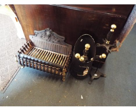 A fire basket and set of fire side tools