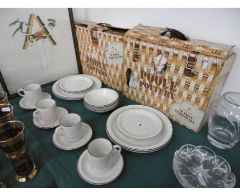 TWO POOLE POTTERY DINNER SETS