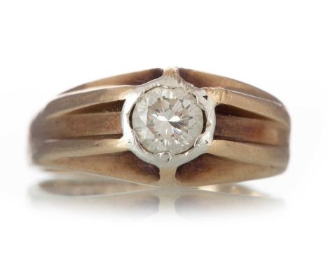 DIAMOND SOLITAIRE RING with an illusion set diamond of approximately 0.40 carats, in nine carat gold, heavily misshapenQty: 4