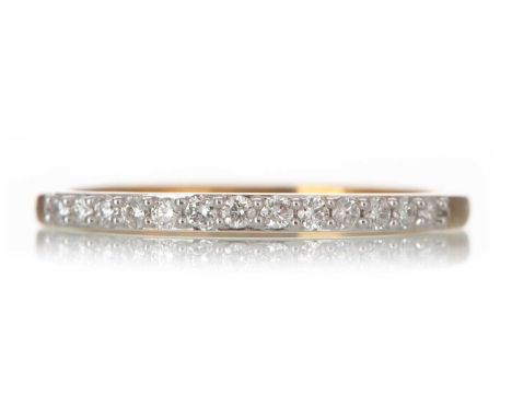 GEMPORIA DIAMOND HALF ETERNITY RING set with round brilliant cut diamonds totalling approximately 0.35 carats, in nine carat 
