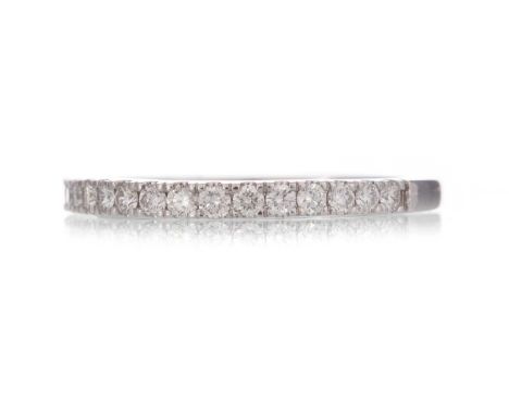 GEMPORIA DIAMOND HALF ETERNITY RING set with round brilliant cut diamonds totalling approximately 0.35 carats, in platinum, s