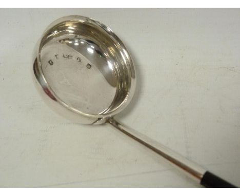 Silver toddy ladle with plain circular bowl and whalebone handle by A. McInnes, Glasgow 1821.Condition report:Nice condition,