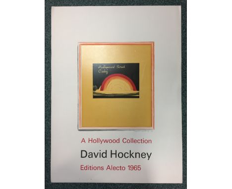 A large collection of art and exhibition posters, including three signed by David Hockney, mostly from the 1970s and 1980s, i