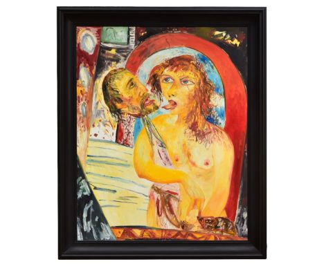 § John Bellany, CBE, RA (Scottish, 1942-2013) Salome (A double portrait of the artist and his wife) signed on the reverse "Be