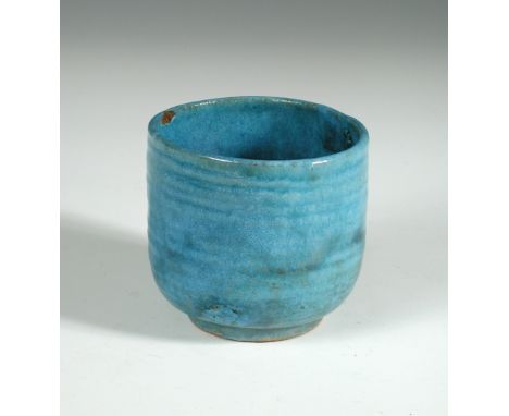 § Dame Lucie Rie (Austrian/British, 1902-1995), A rare Vienna period vase/planter, circa 1935, thrown with blue flowing glaze