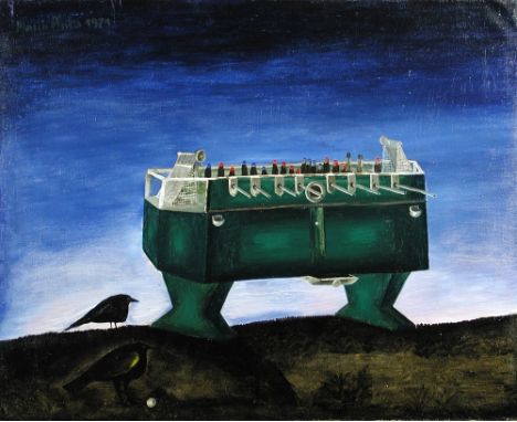 § Maria Anto (Polish, 1936-2007) Table Football signed upper left "Maria Anto 1971" oil on canvas, unframed 72 x 90cm (28 x 3