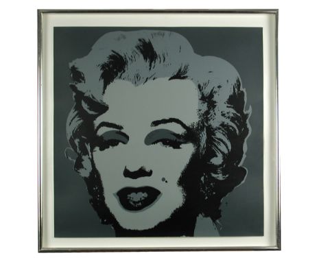 Andy Warhol (American, 1928-1987) Study of Marilyn Monroe screenprint in a silver frame 90 x 90cm (35 x 35in)  Condition is f