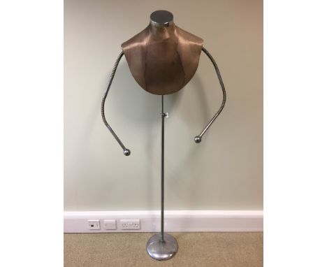 A mid 20th century mannequin bust on stand by Henry Hall of Sheffield, height adjustable with pliable arms 158cm (62in)  