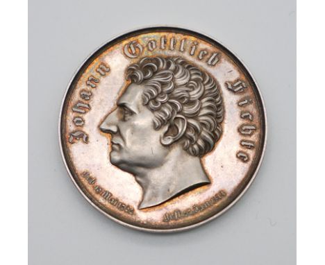  Joh. Gottlieb Fichte Grossherzog v. Baden 1862 "Fichte-Medaille "Baden Durlach Friedrich I- Schulprämienmedaille "Vom Grossh