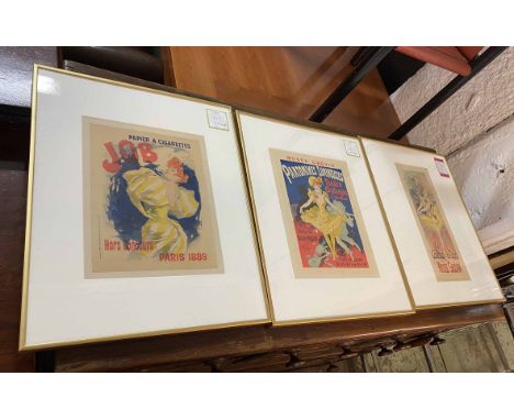 LES MAÎTRES DE L'AFFICHE PRINT COLLECTION, a set of three, framed and glazed, 51cm x 42cm. (3)