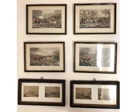 HENRY ALKEN (1785-1851) and JOHN HARRIS (1791-1873) 'Hunting Scenes', hand coloured engravings, 12cm x 19cm, a set of four an