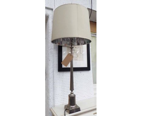 INDIA JANE MAYFAIR NICKLE TABLE LAMP, with shade, 97cm H.