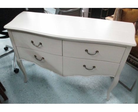 COMMODE, grey painted, French provincial style, 110cm x 15cm x 82cm.