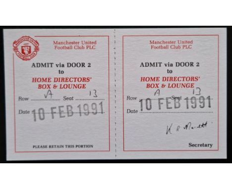 1990-91 MANCHESTER UNITED V LEEDS UNITED LGE CUP S/F RARE COMPLETE DIRECTORS BOX TICKET
Good condition
Ref SM