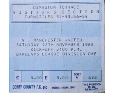 1988-89 DERBY COUNTY V MANCHESTER UNITED TICKET
Fold
Ref SR