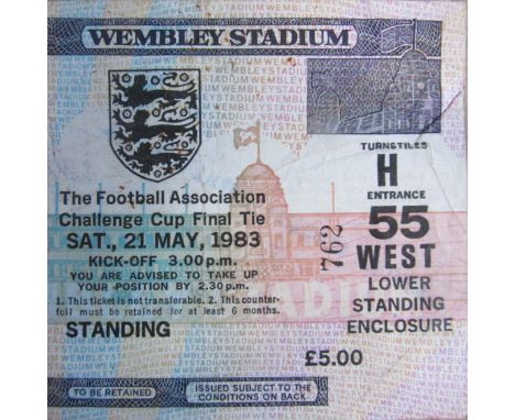 1983 FA CUP FINAL BRIGHTON V MANCHESTER UNITED TICKET
Slight folds
Ref SR