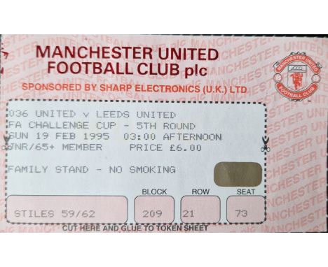1994-95 MANCHESTER UNITED V LEEDS UNITED FA CUP TICKET
Good condition
Ref SM