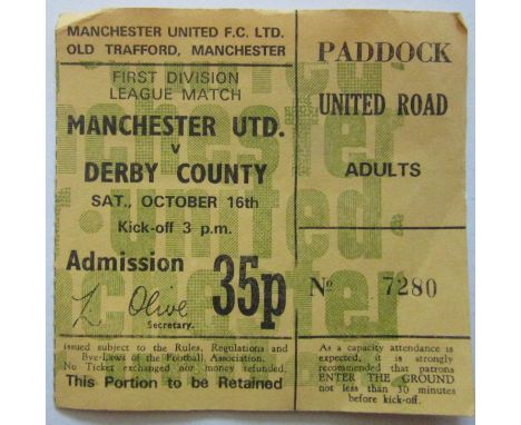 1971-72 MANCHESTER UNITED V DERBY COUNTY TICKET
Ref IOW