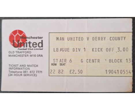 1978-79 MANCHESTER UNITED V DERBY COUNTY TICKET
Slight folds &amp; staple holes
Ref MS