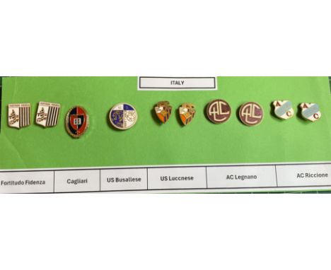 ITALIAN FOOTBALL CLUBS STICK PIN BADGES X 10
All except Cagliari are enamel.
Ref JC