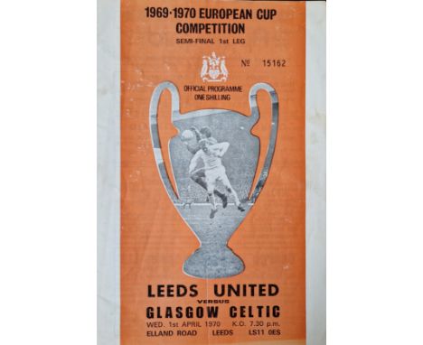 1969-70 LEEDS UNITED V CELTIC EUROPEAN CUP S/F SIGNED BY NORMAN HUNTER
Slight fold
Ref G