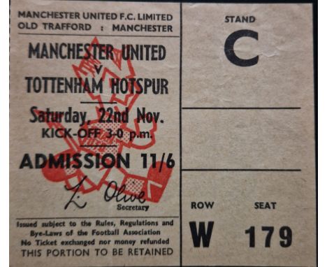 1969-70 MANCHESTER UNITED V TOTTENHAM HOTSPUR TICKET
Good condition
Ref SM