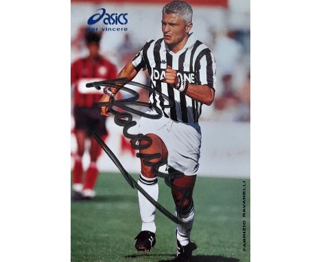 JUVENTUS FABRIZIO RAVANELLI AUTOGRAPHED OFFICIAL CLUB PHOTO CARD
Signed photo&nbsp;card measuring 6” x 4”&nbsp;
Ref WC