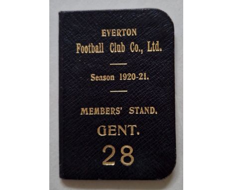 1920-21 EVERTON SEASON TICKET
Very good condition for age
Ref SM