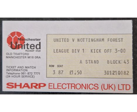 1982-83 MANCHESTER UNITED V NOTTINGHAM FOREST TICKET
Season noted on back
Ref MS