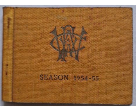 1954-55 WOLVERHAMPTON WANDERERS SEASON TICKET BOOK
Ref NH