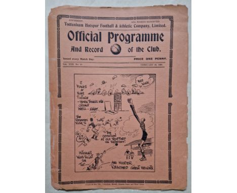 1937-38 TOTTENHAM HOTSPUR V STOCKPORT COUNTY
Spine repaired with clear tape and a little age related wear
Ref SM