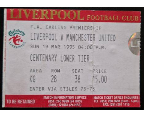1994-95 LIVERPOOL V MANCHESTER UNITED TICKET
Folds
Ref SM