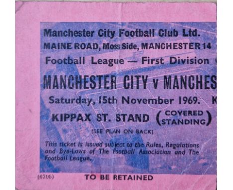 1969-70 MANCHESTER CITY V MANCHESTER UNITED TICKET
Folds
Ref SR