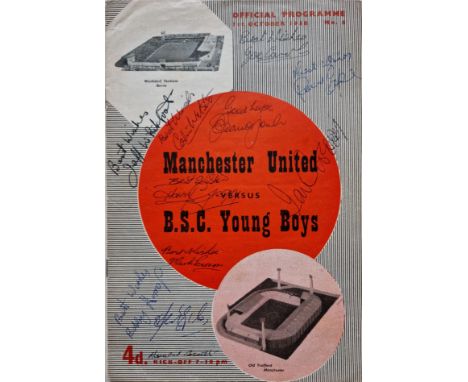 1958 MANCHESTER UNITED V B.S.C YOUNG BOYS WITH 22 AUTOGRAPHS&nbsp;
Superb item, all autographs are Manchester United players
