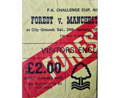 1980-81 NOTTINGHAM FOREST V MANCHESTER UNITED FA CUP TICKET
Folds
Ref SR