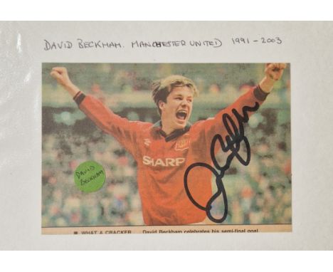 MANCHESTER UNITED DAVID BECKHAM AUTOGRAPHED MAGAZINE PICTURE
6 x 4 Inch
Ref LT