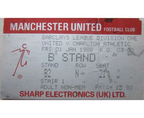 1987-88 MANCHESTER UNITED V CHARLTON ATHLETIC TICKET
Usual marks found on this type of United ticket
Ref KJ