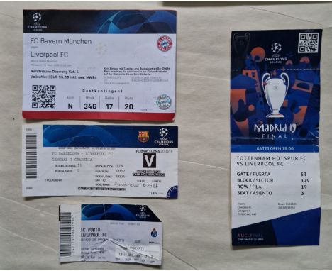 LIVERPOOL 2019 CHAMPIONS LEAGUE WINNERS TICKETS INCLUDING FINAL V TOTTENHAM HOTSPUR
Ref SM