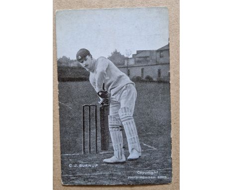 CRICKET ORIGINAL VINTAGE POSTCARD C. J. BURNUP KENT INTEREST ALSO CORINTHIAN FC AT FOOTBALL
Cuthbert James "Pinky" Burnup (21