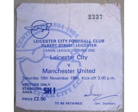 1984-85 LEICESTER CITY V MANCHESTER UNITED TICKET
Folds
Ref SR