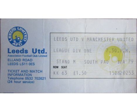 1978-79 LEEDS UNITED V MANCHESTER UNITED TICKET
Folds &amp; season noted on back
Ref SR