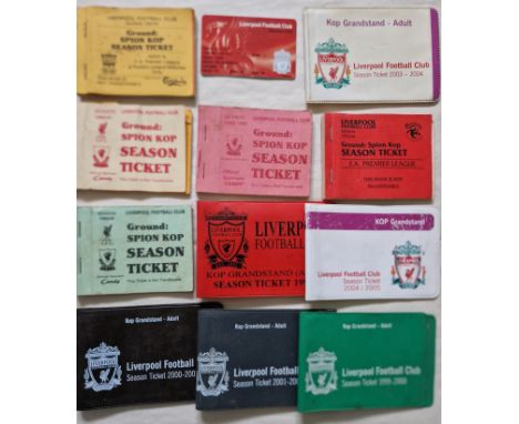 COLLECTION OF LIVERPOOL SEASON TICKET BOOKS LATE 1980'S ONWARDS
Ref SM
